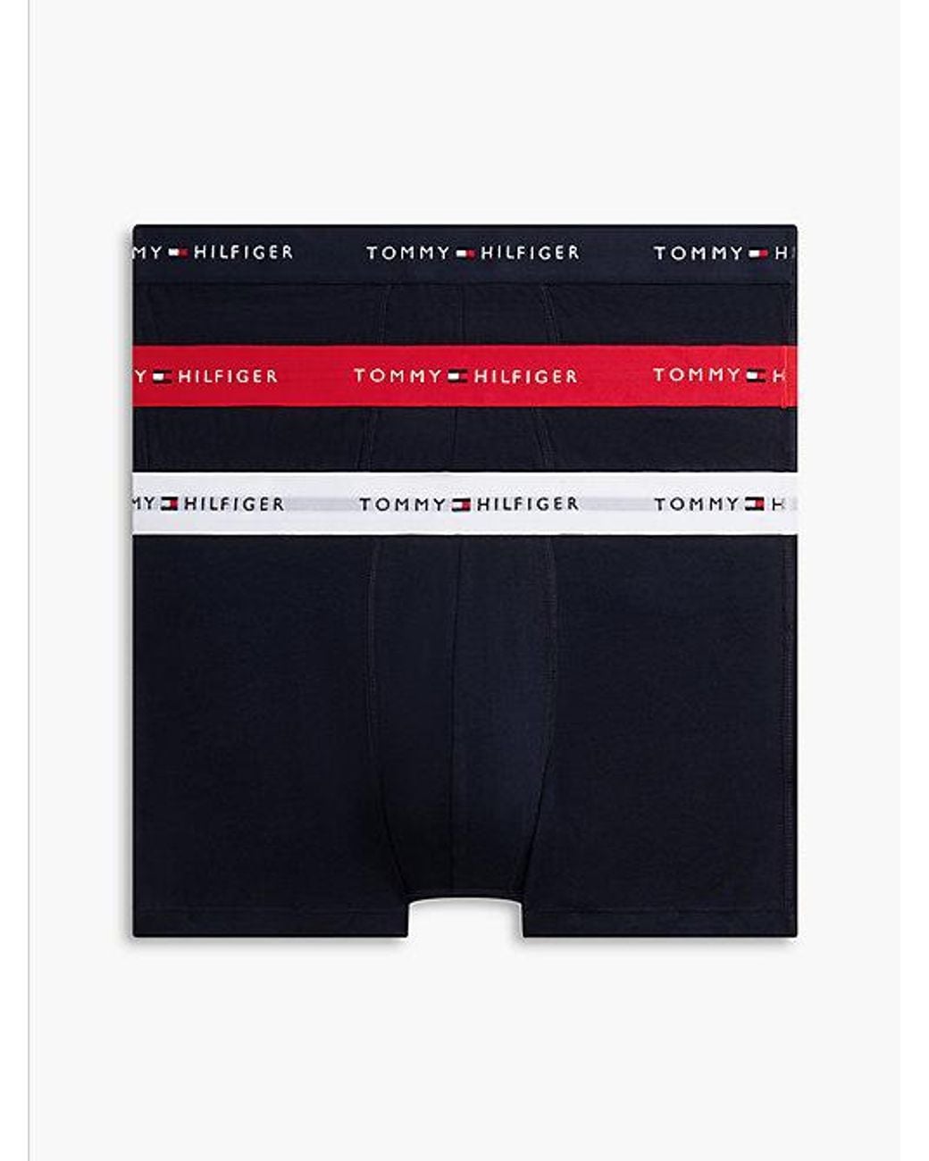 Tommy Hilfiger Blue 3-Pack Signature Logo Contrast Waistband Trunks for men