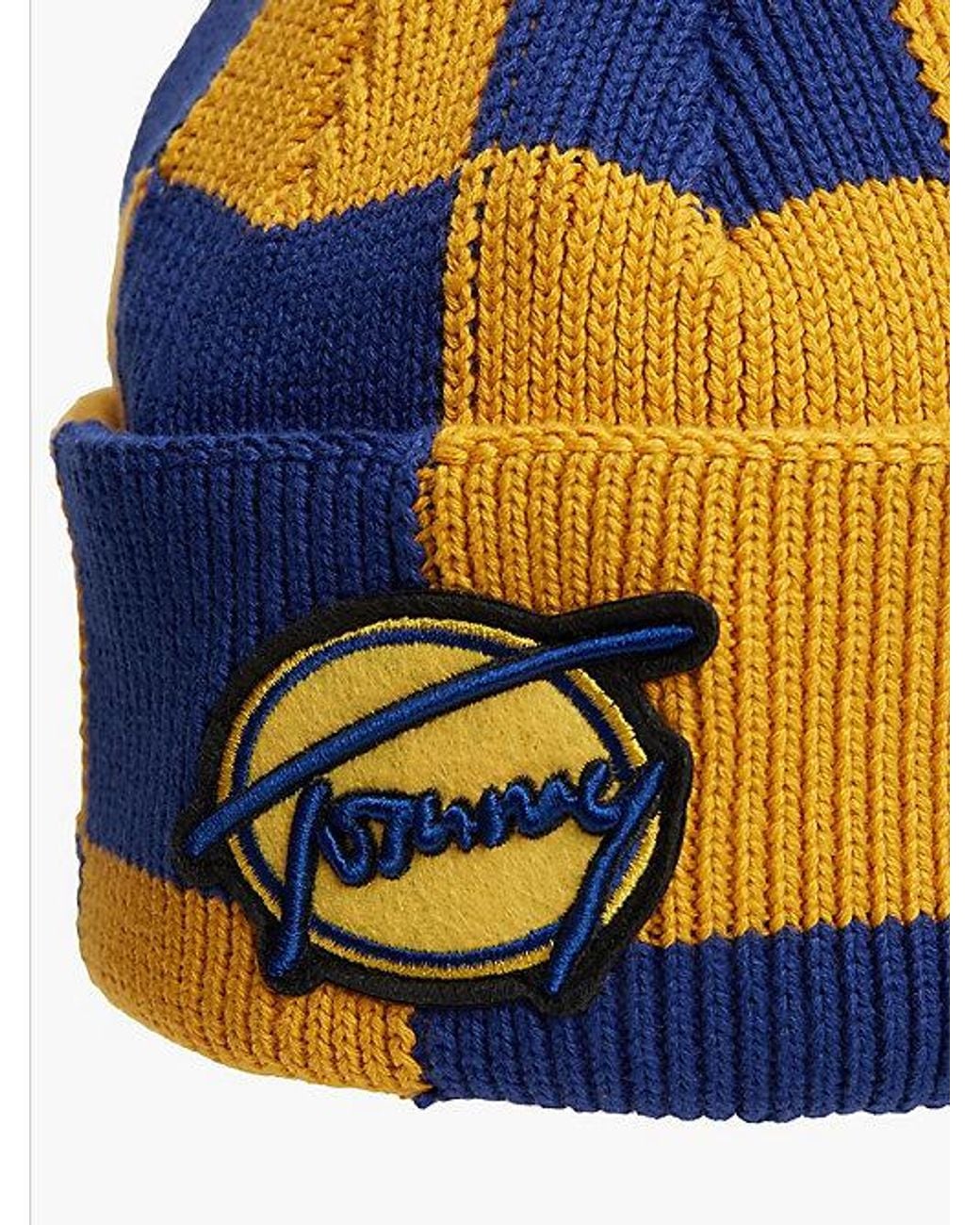 Tommy Hilfiger Blue Tommy Jeans Signature Logo Rib Knit Short Beanie for men