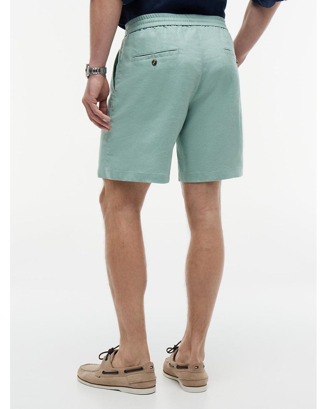 Tommy Hilfiger Multicolor Dover Linen Blend Regular Fit Chino Shorts for men