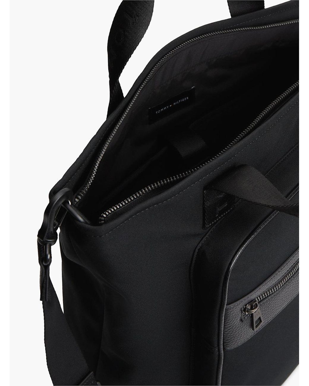 Tommy Hilfiger Black Textile Crossbody Tote Bag for men