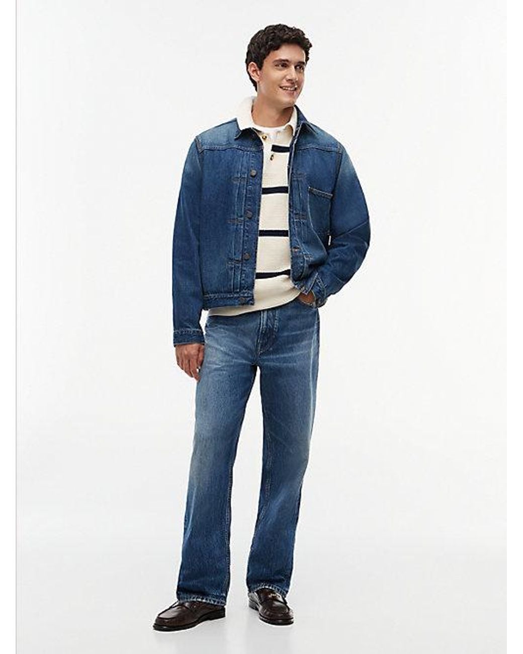 Tommy Hilfiger Natural Waffle Knit Relaxed Rugby Jumper for men