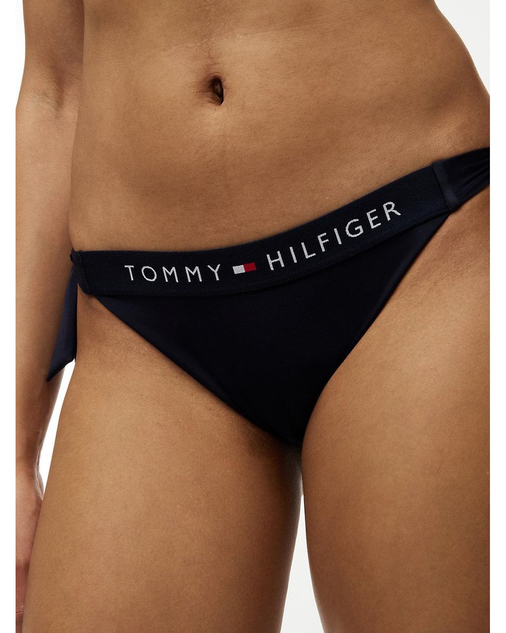 Tommy Hilfiger Black Original Cheeky Side Tie Bikini Bottoms