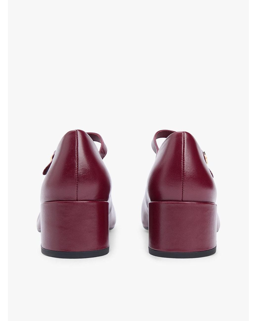 Tommy Hilfiger Purple Leather Mary Jane Block Heels