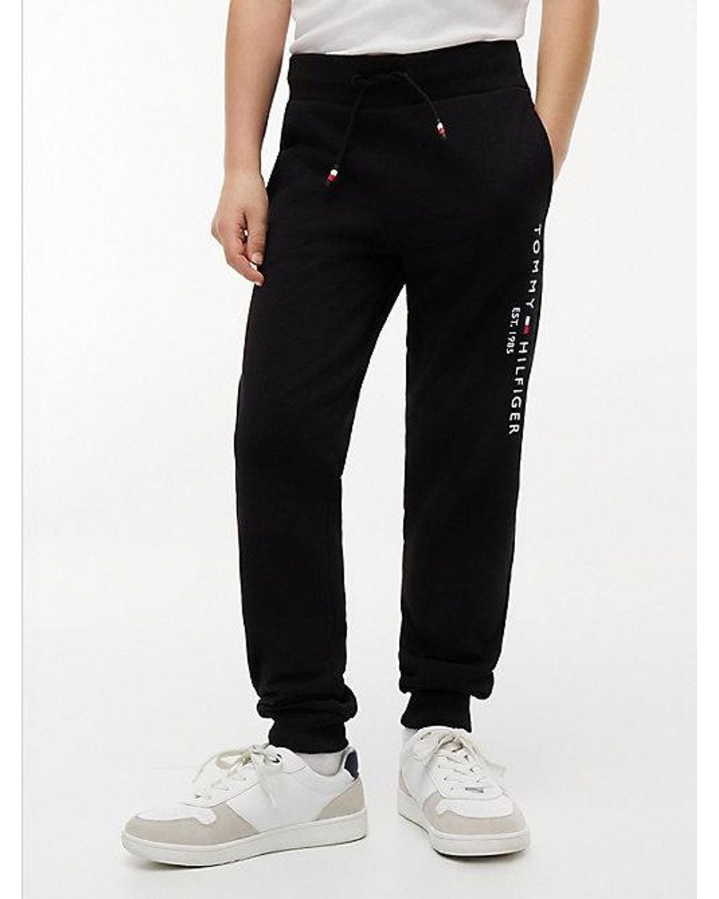 Tommy Hilfiger Black Essential Pure Cotton Logo Joggers