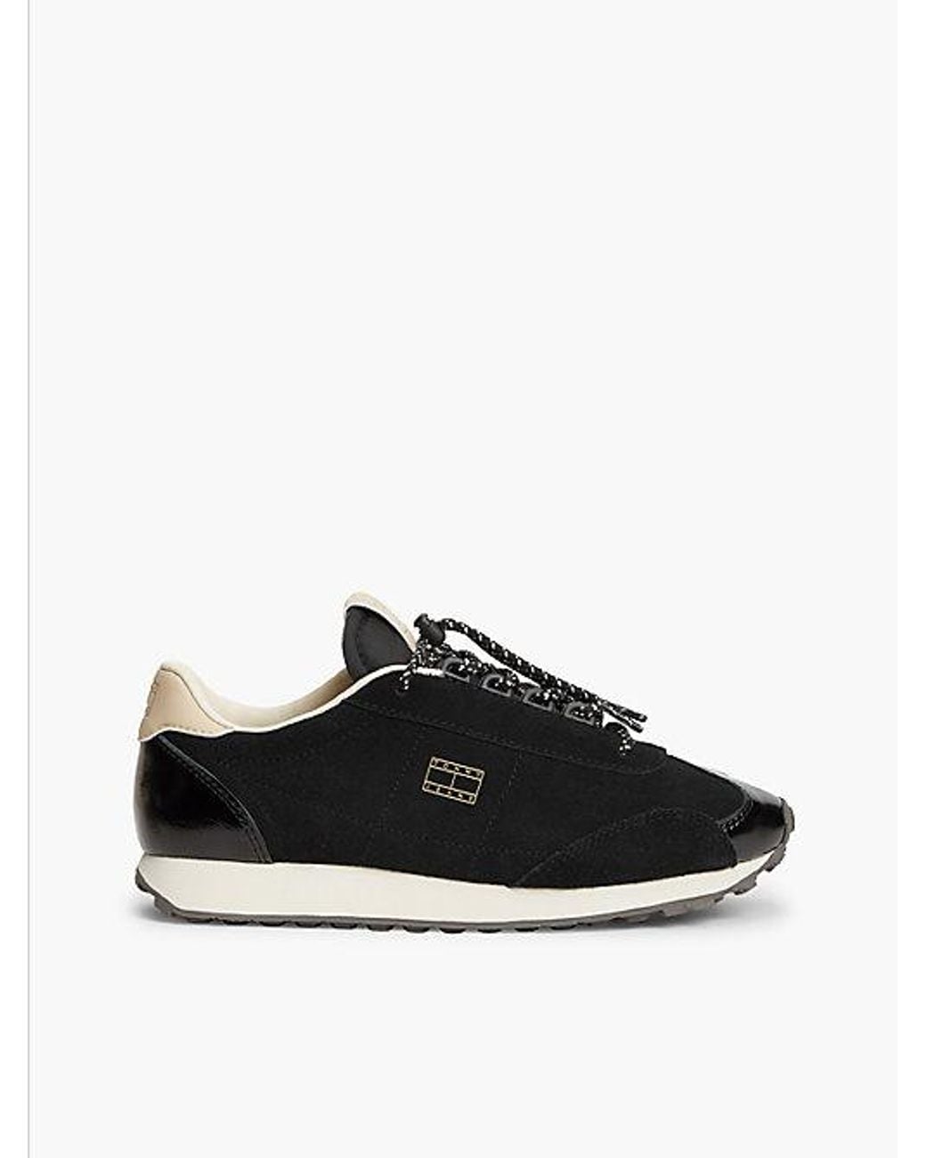 Tommy Hilfiger Black Tommy Jeans Archive Suede Speed Lace Trainers