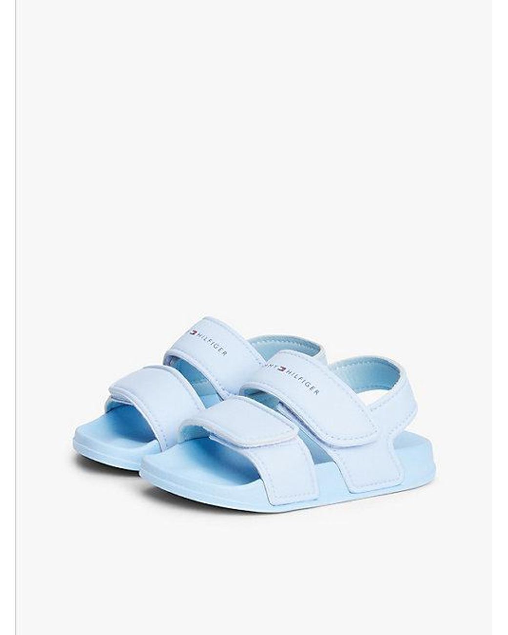Tommy Hilfiger Blue Logo Double Hook And Loop Sandals