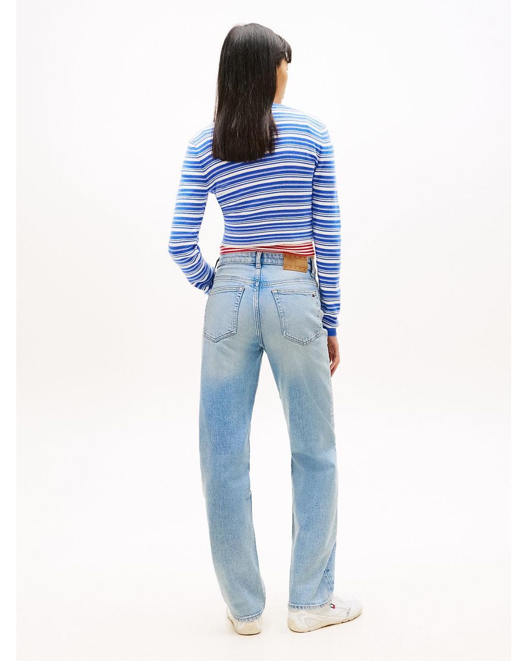 Tommy Hilfiger Blue Mid Rise Slim Straight Leg Jeans