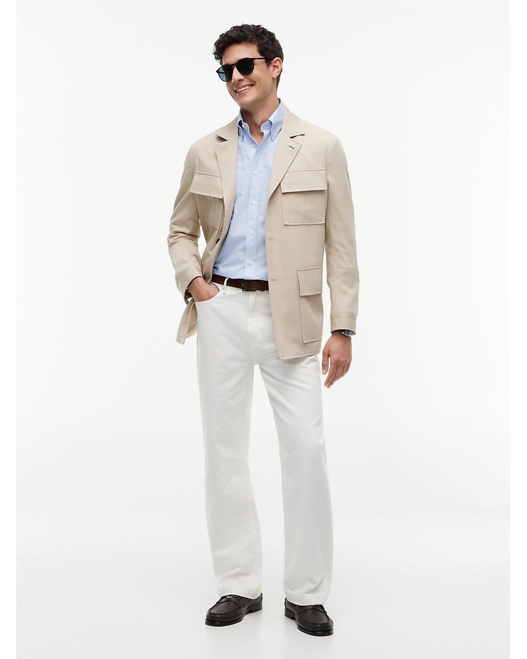 Tommy Hilfiger White New York Label Regular Fit Oxford Shirt for men