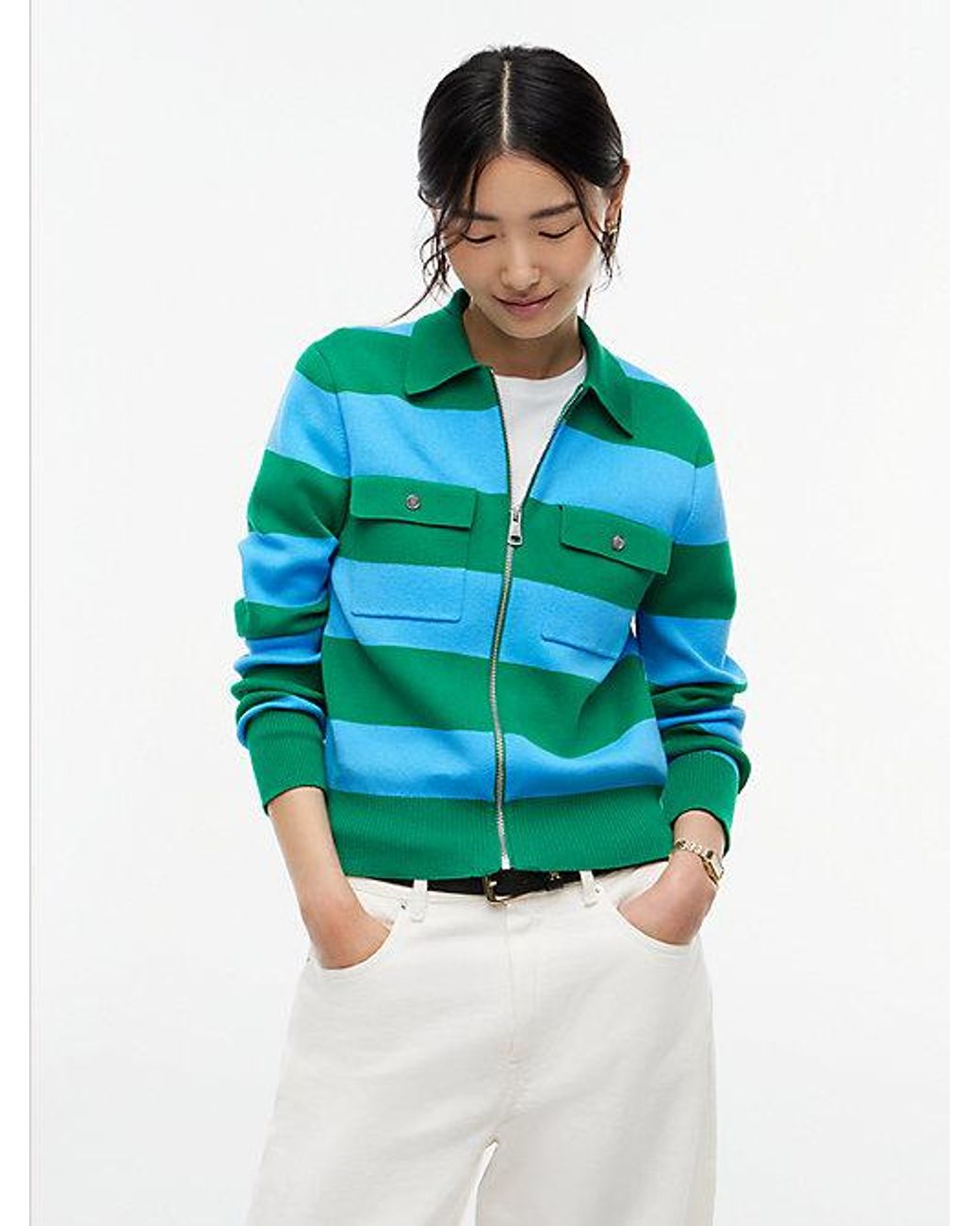 Tommy Hilfiger Blue Premium Knit Zip Thru Jumper
