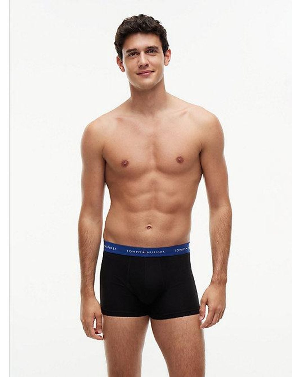 Tommy Hilfiger Black 7 Pack Signature Logo Waistband Trunks for men