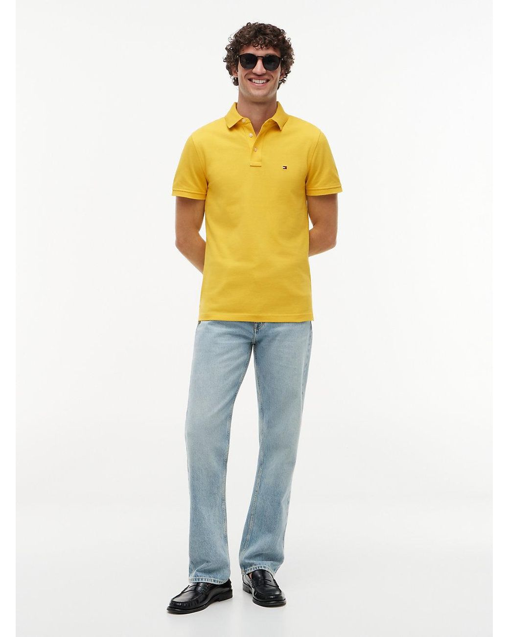Tommy Hilfiger Yellow 1985 Slim Fit Pique Polo Shirt for men