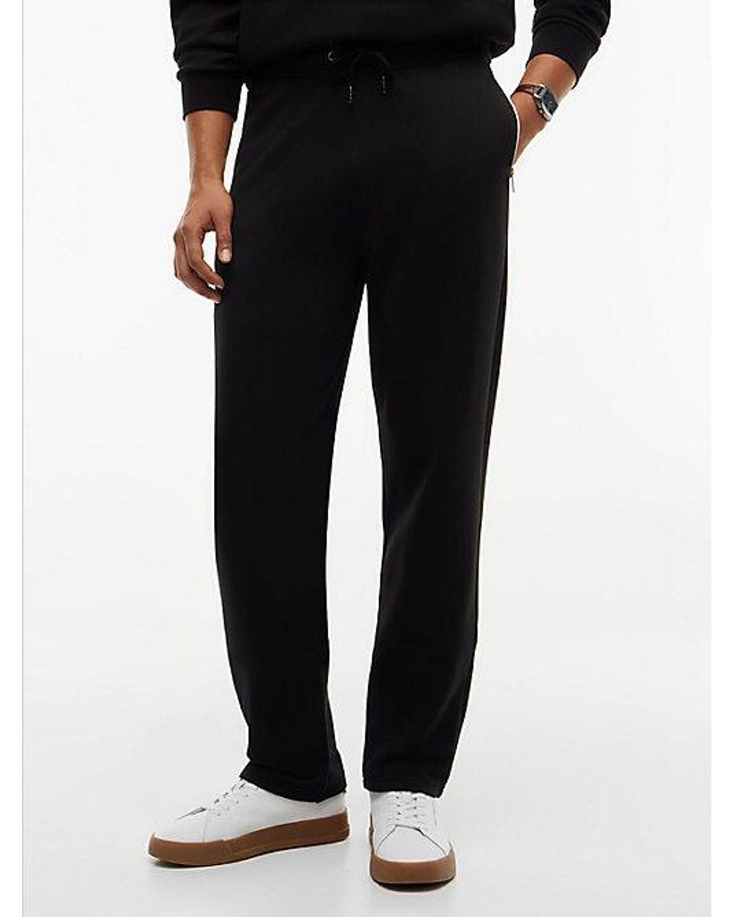 Tommy Hilfiger Black Global Stripe Pocket Terry Joggers for men