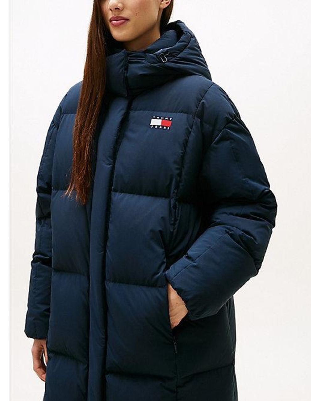 Tommy Hilfiger Blue Water Repellent Longline Alaska Puffer Coat