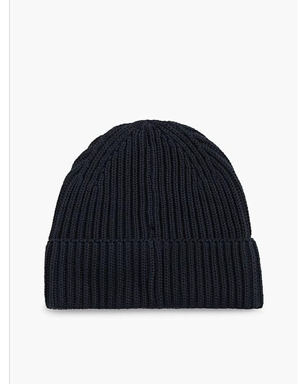 Tommy Hilfiger Blue Tommy Jeans Linear Logo Rib Knit Beanie for men