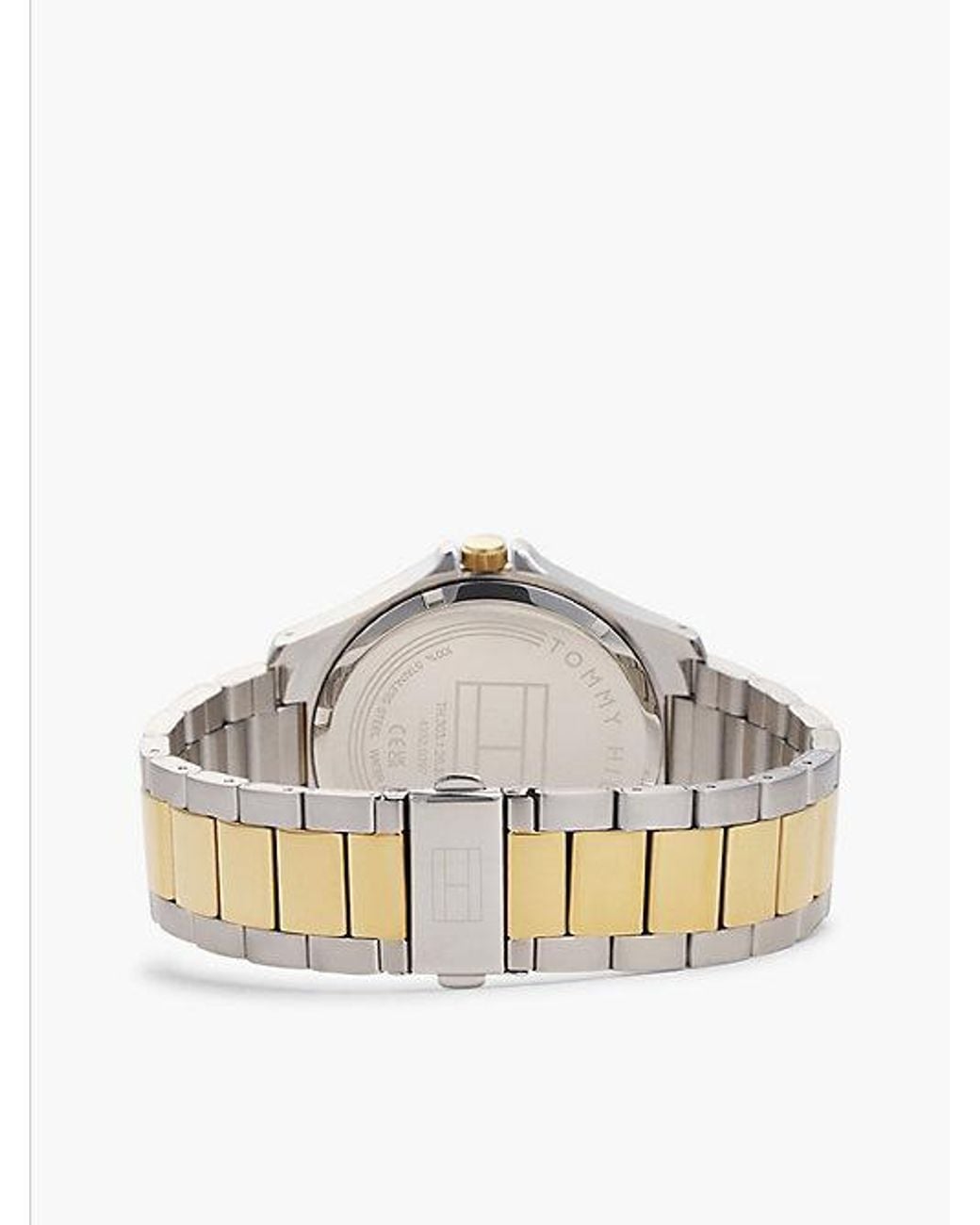 Tommy Hilfiger Metallic Two Tone Dial Chain Link Watch for men