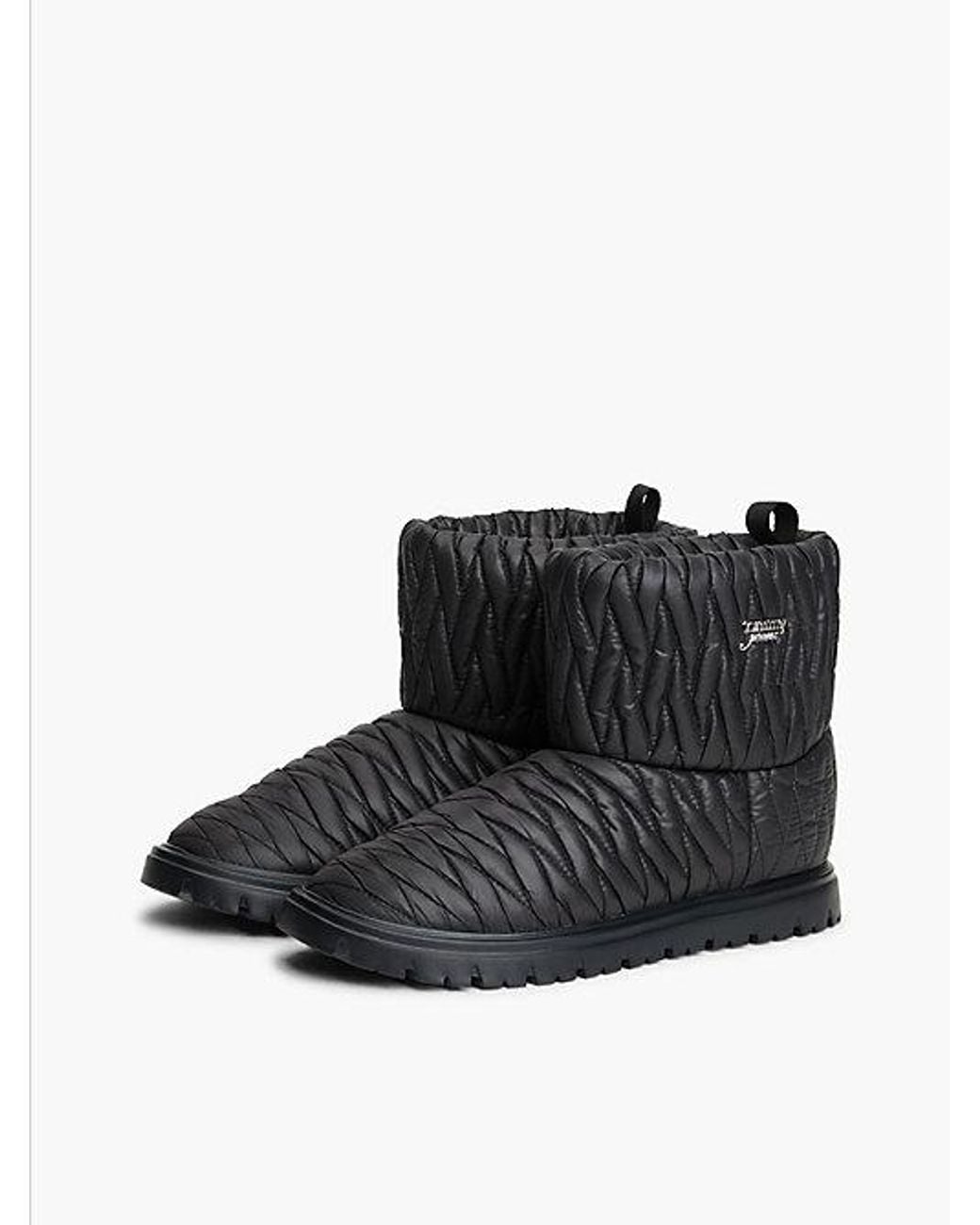 Tommy Hilfiger Black Tommy Jeans Warm Lined Quilted Snow Boots