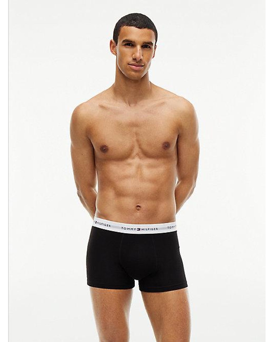 Tommy Hilfiger Black 7-Pack Signature Logo Waistband Trunks for men