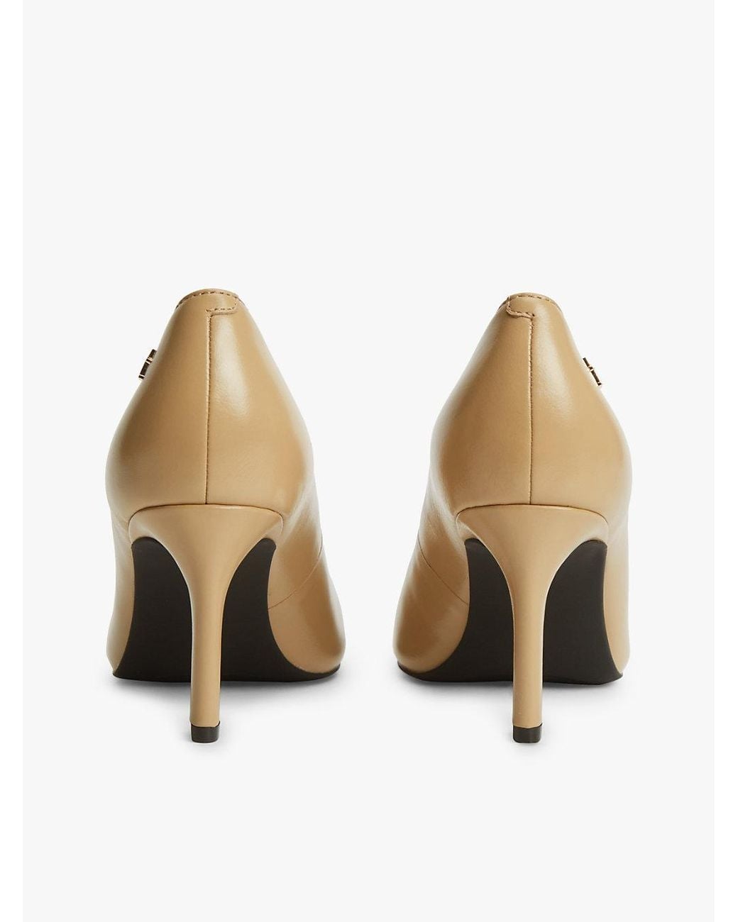 Tommy Hilfiger White Th Monogram Leather High Heels