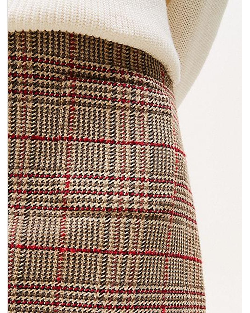 Tommy Hilfiger Natural Check Tweed Mini Skirt