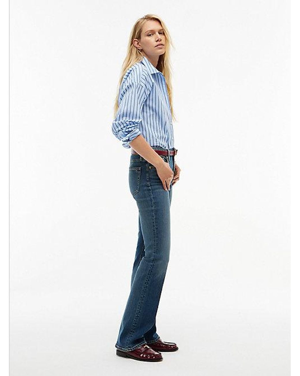 Tommy Hilfiger Blue Skye Mid Rise Bootcut Pressed Crease Jeans