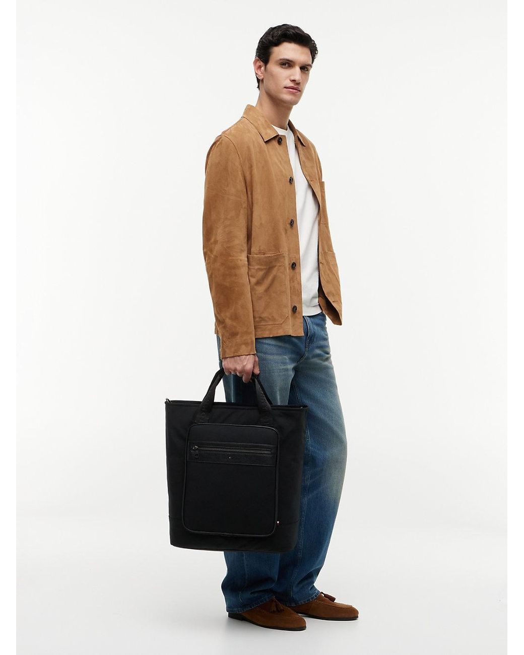 Tommy Hilfiger Black Textile Crossbody Tote Bag for men