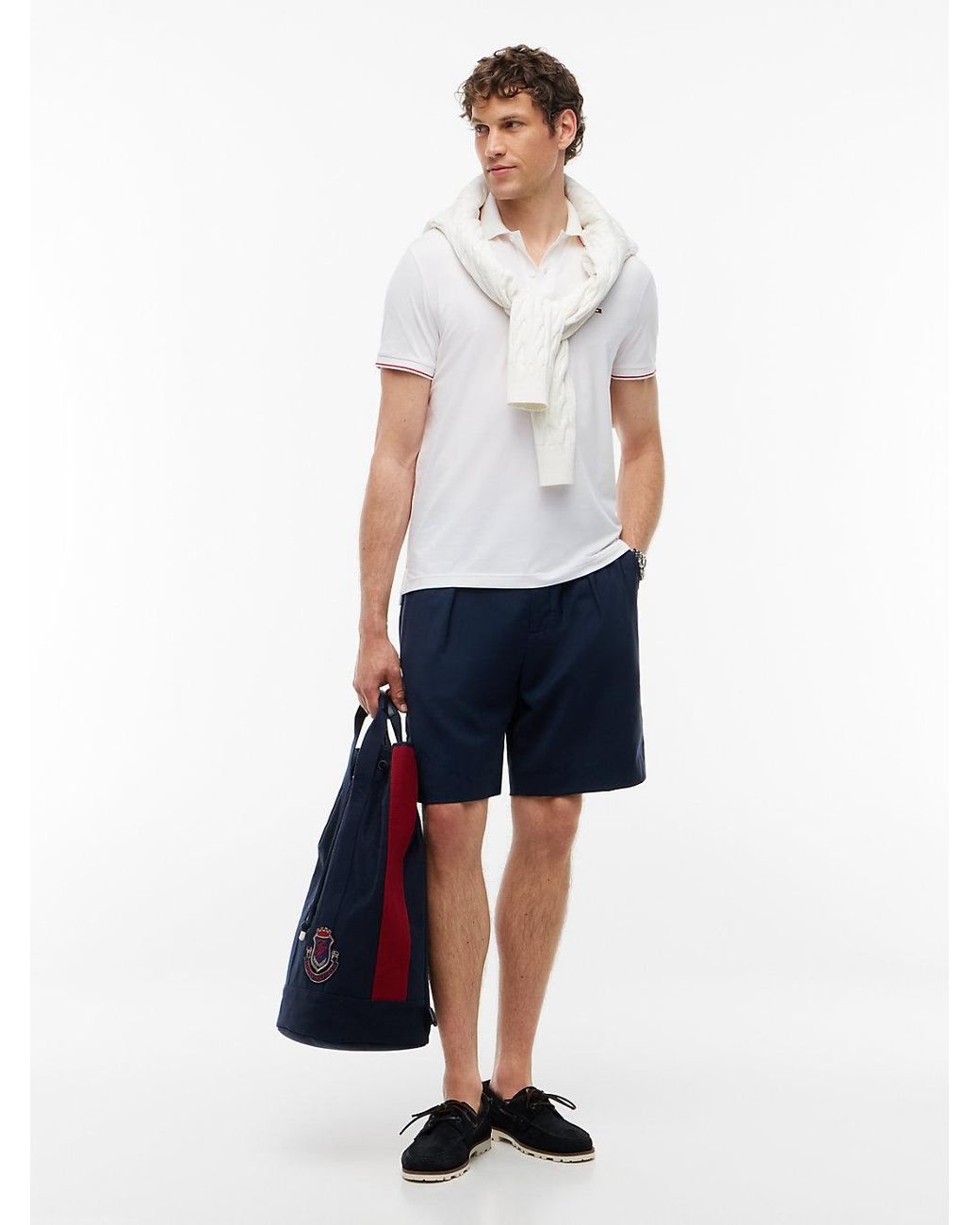 Tommy Hilfiger White Performance Regular Fit Quick Dry Polo Shirt for men