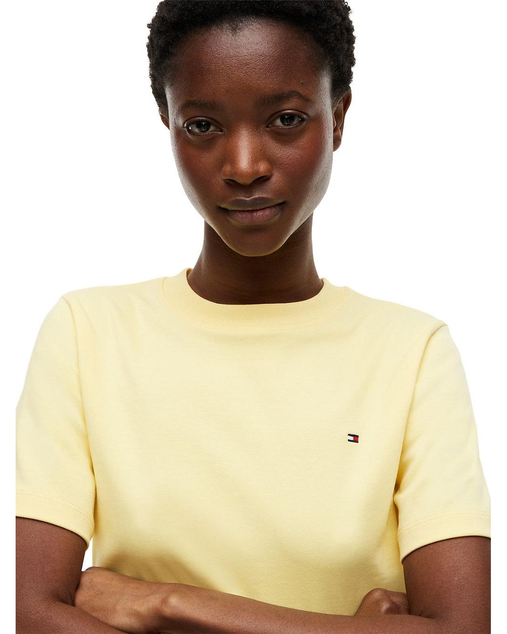 Tommy Hilfiger Metallic Interlock Knit Boxy Crew Neck T-Shirt