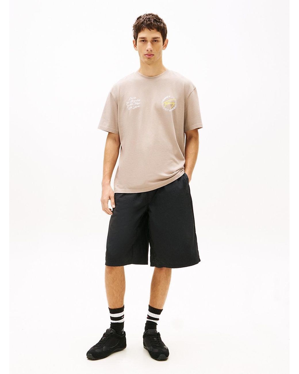 Tommy Hilfiger Natural Circular Back Logo Relaxed T-Shirt for men