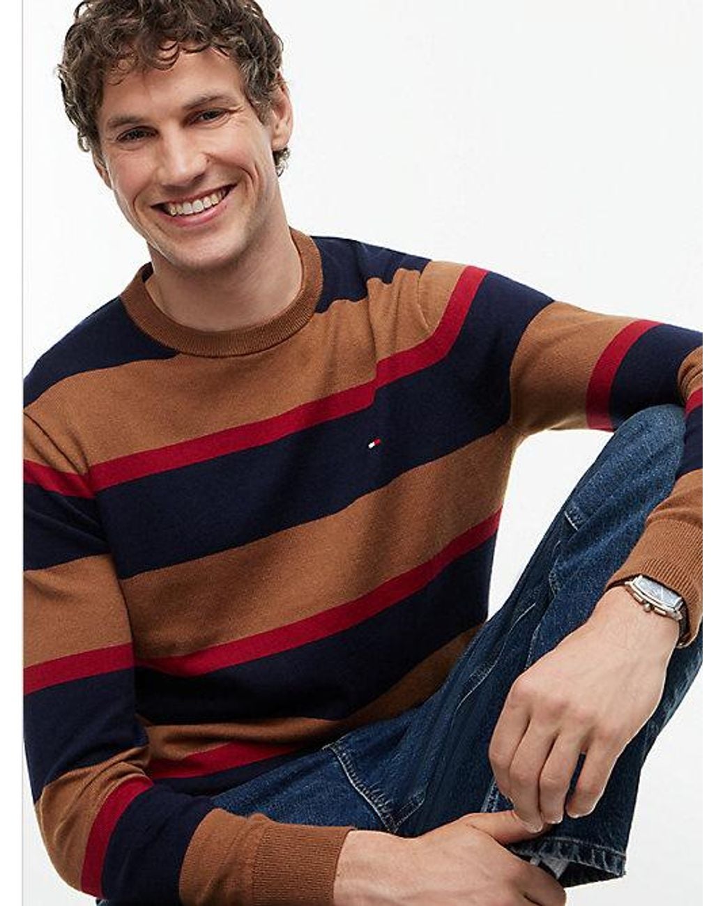 Tommy Hilfiger Red Crew Neck Jumper With Cashmere for men