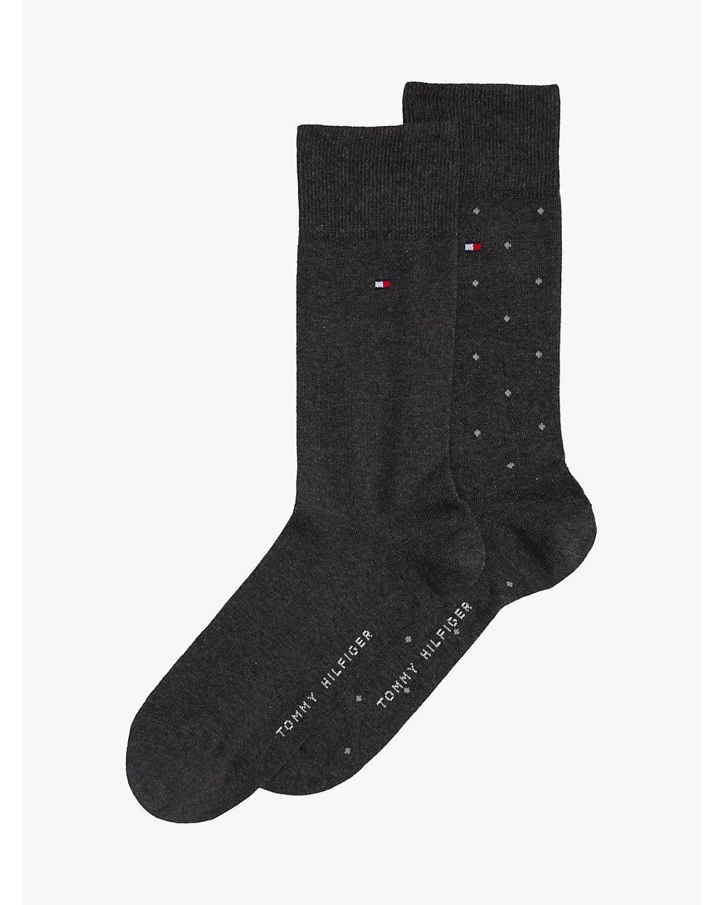 Tommy Hilfiger Black 2-pack Flag Polka Dot Socks for men