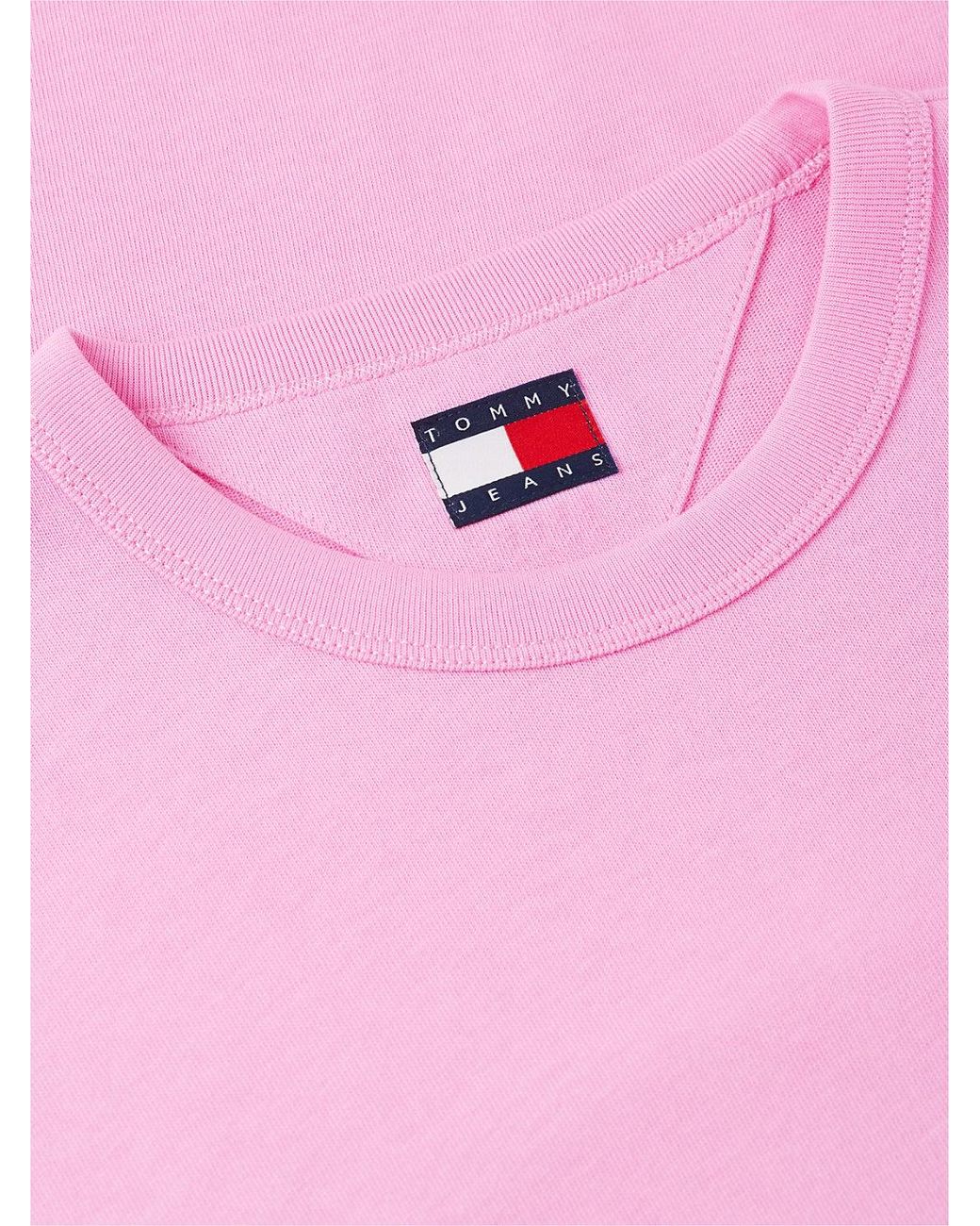 Tommy Hilfiger Pink Tommy Flag Crew Neck T-Shirt for men