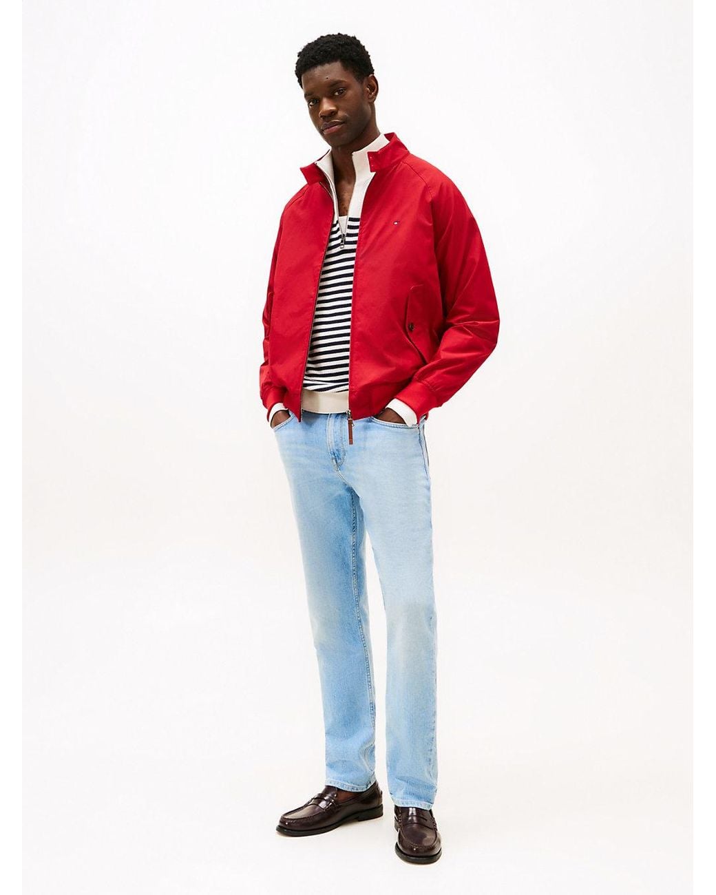 Tommy Hilfiger Red Denton Faded Slim Straight Leg Jeans for men