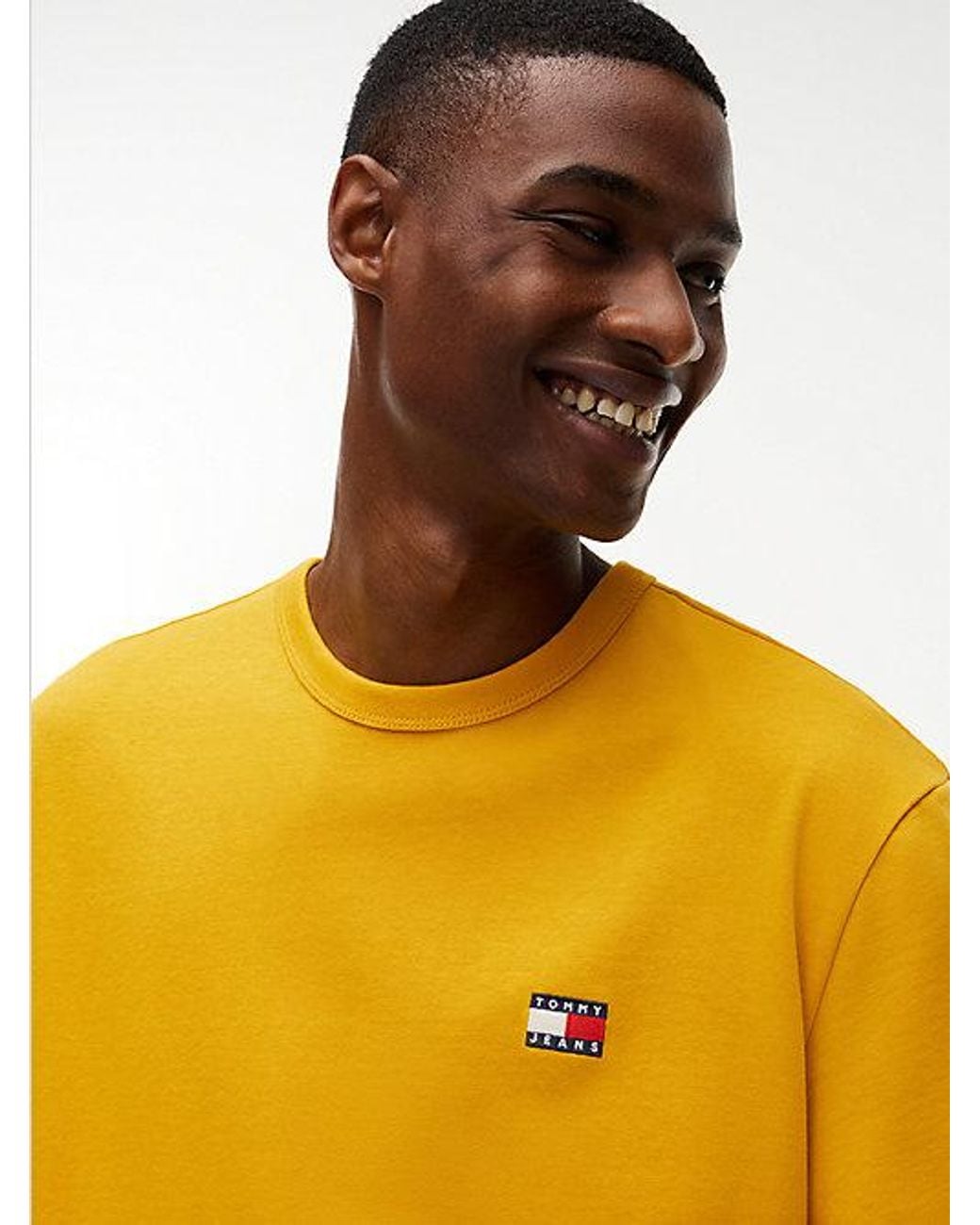 Tommy Hilfiger Yellow Tommy Badge Jersey Crew Neck T-Shirt for men
