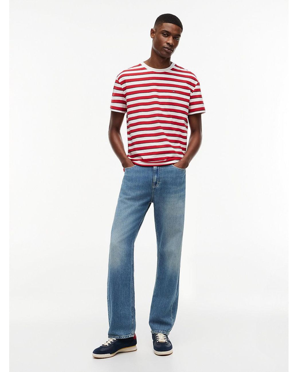 Tommy Hilfiger Blue Tommy Flag Stripe Jersey T-Shirt for men