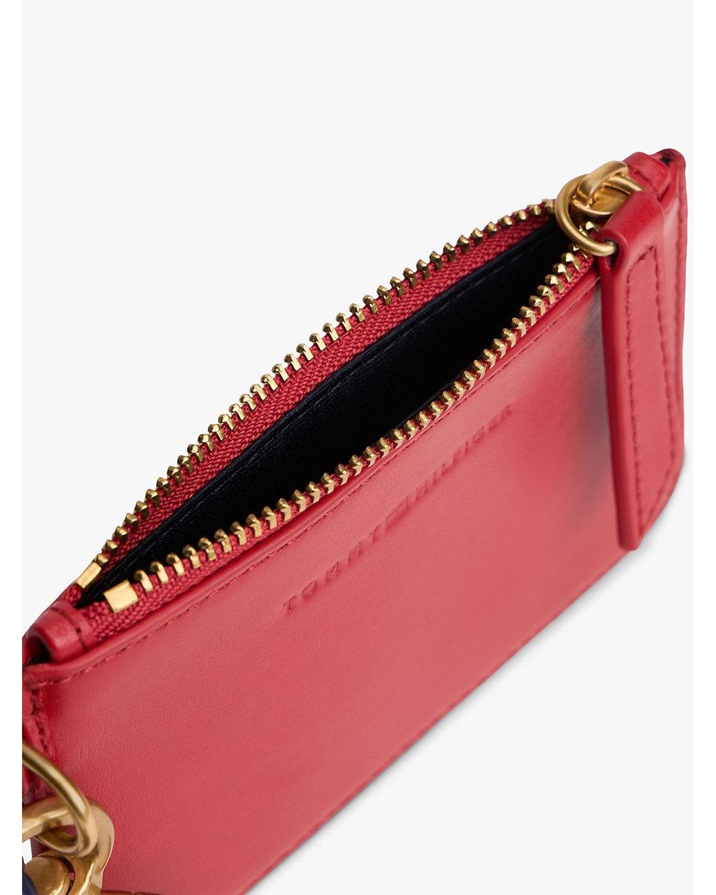 Tommy Hilfiger Red Multi Charm Leather Keyring Purse