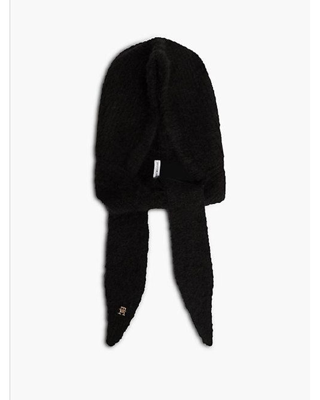 Tommy Hilfiger Black Chic Knitted Hood With Alpaca