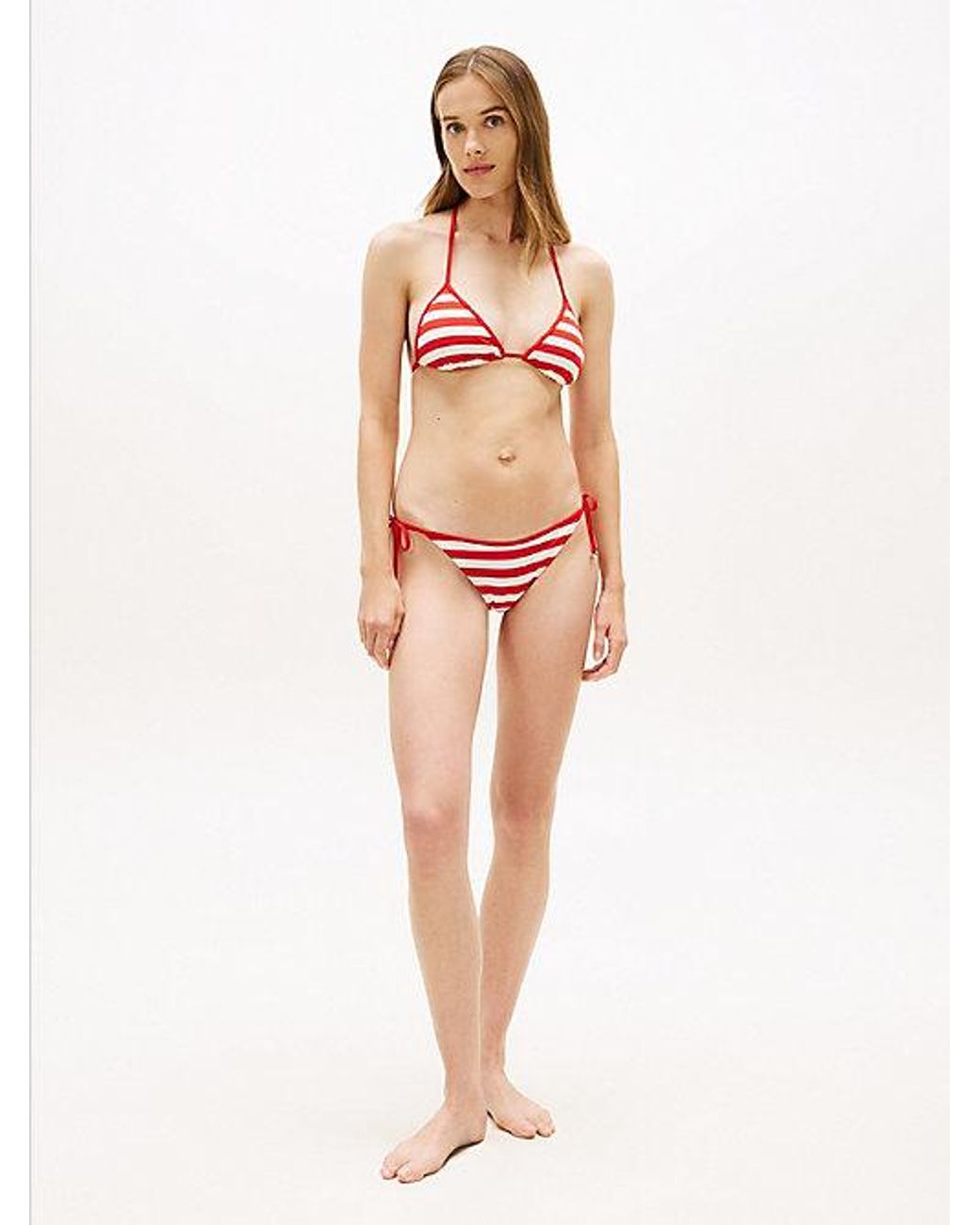 Top De Bikini Triangular De Cuello Halter Tommy Hilfiger de color Red