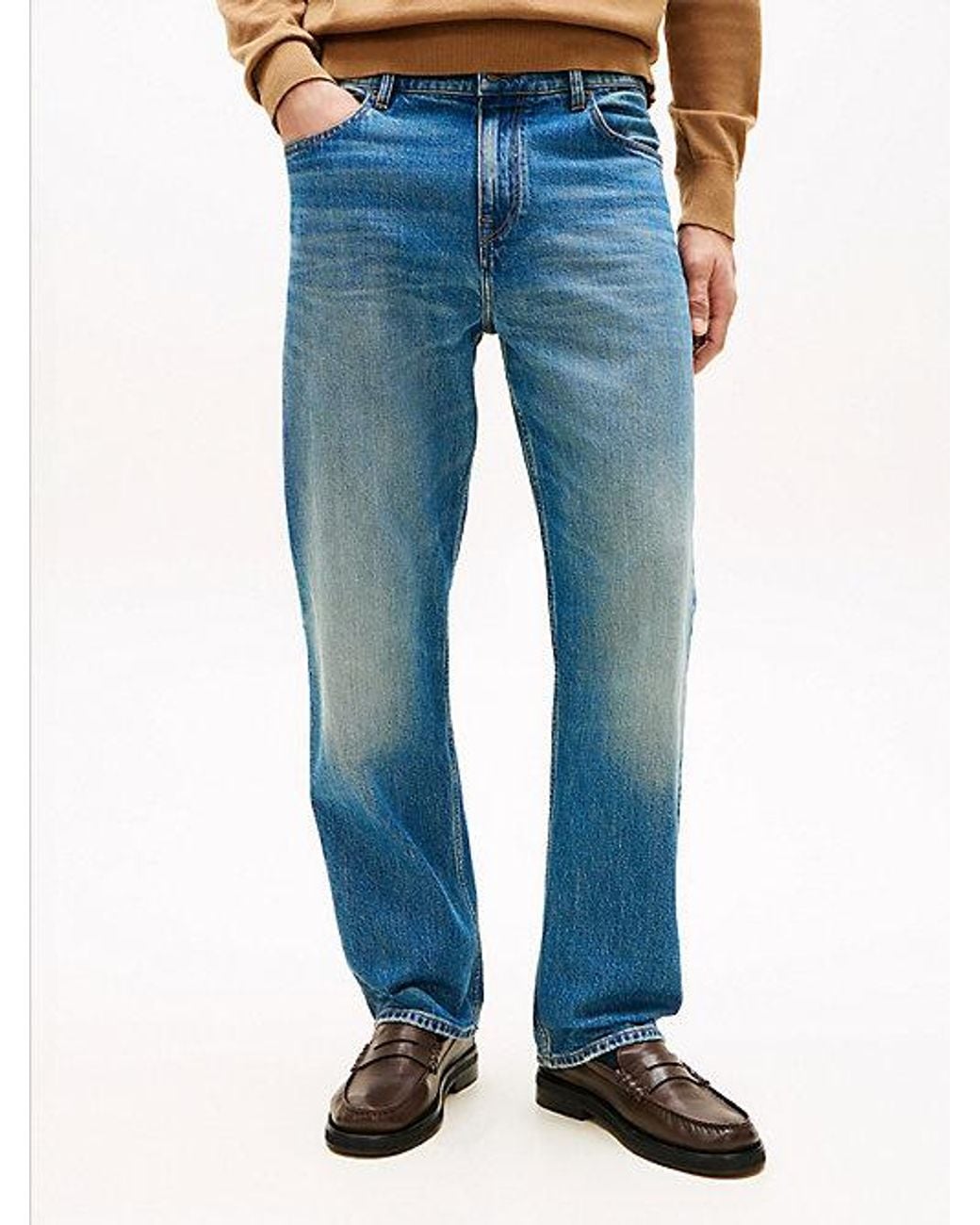 Tommy Hilfiger Blue Relaxed Straight Leg Jeans for men
