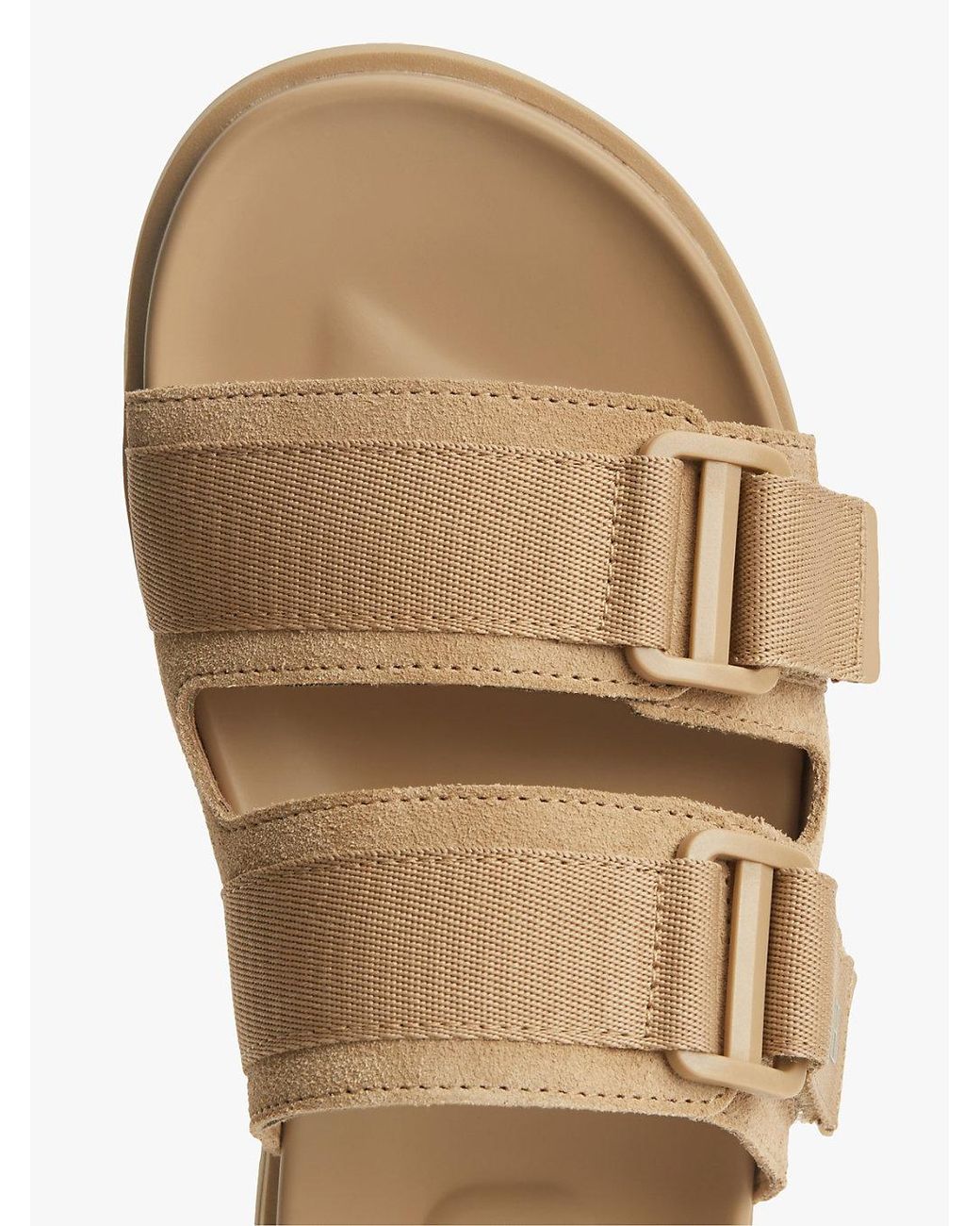 Tommy Hilfiger White Webbing Strap Buckle Suede Sandals for men