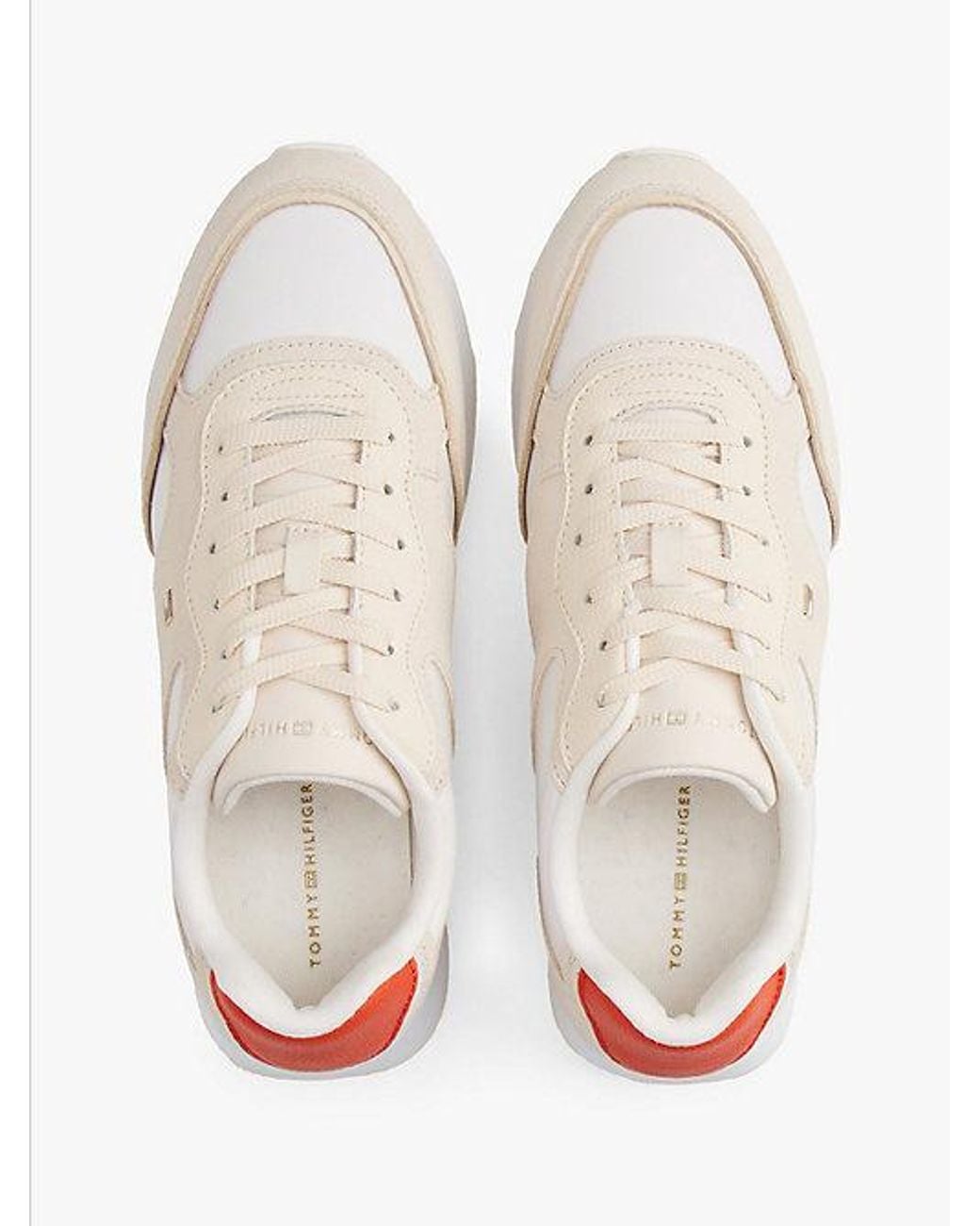 Tommy Hilfiger White Suede Th Monogram Trainers