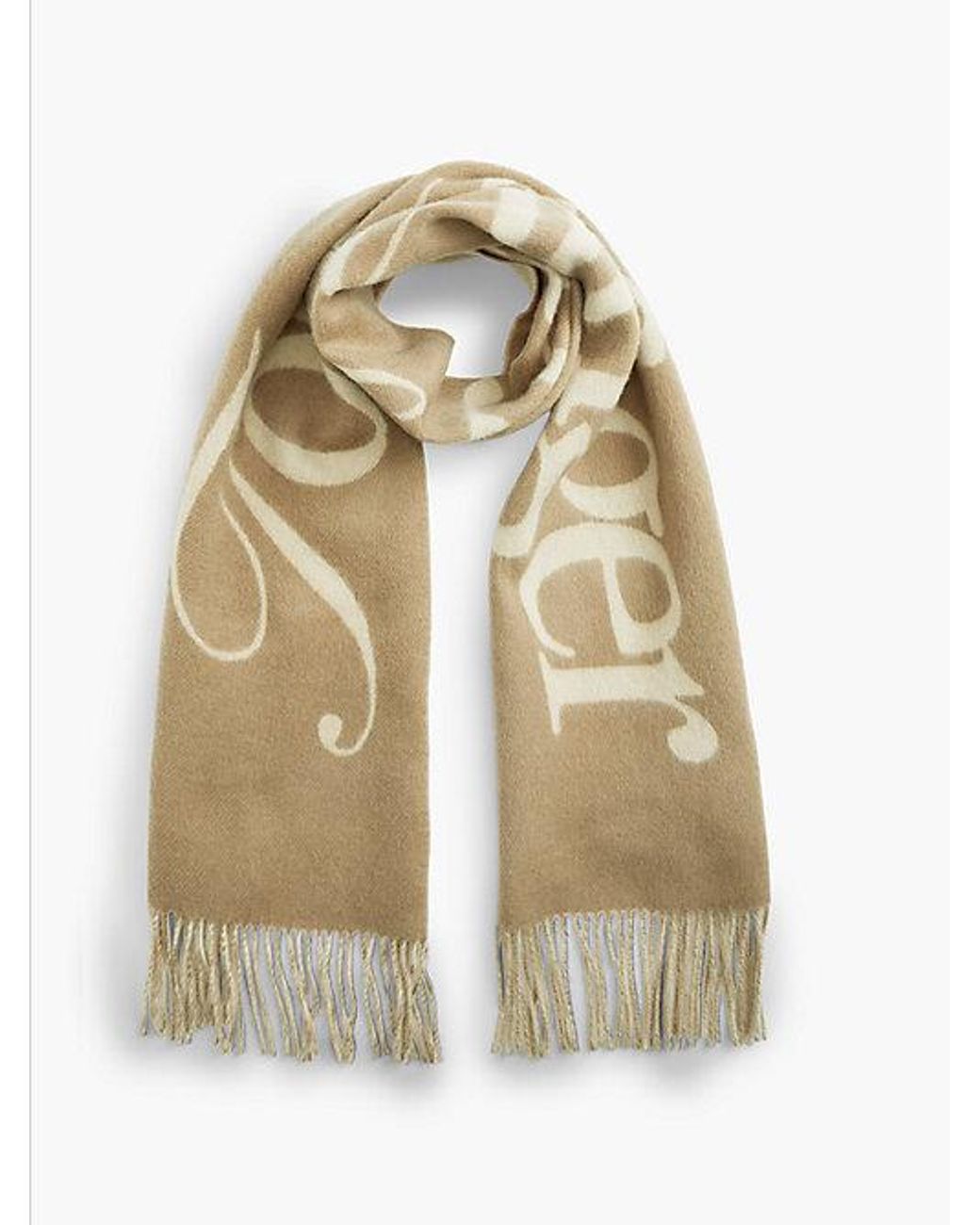 Tommy Hilfiger Metallic Pure Wool Woven Logo Scarf