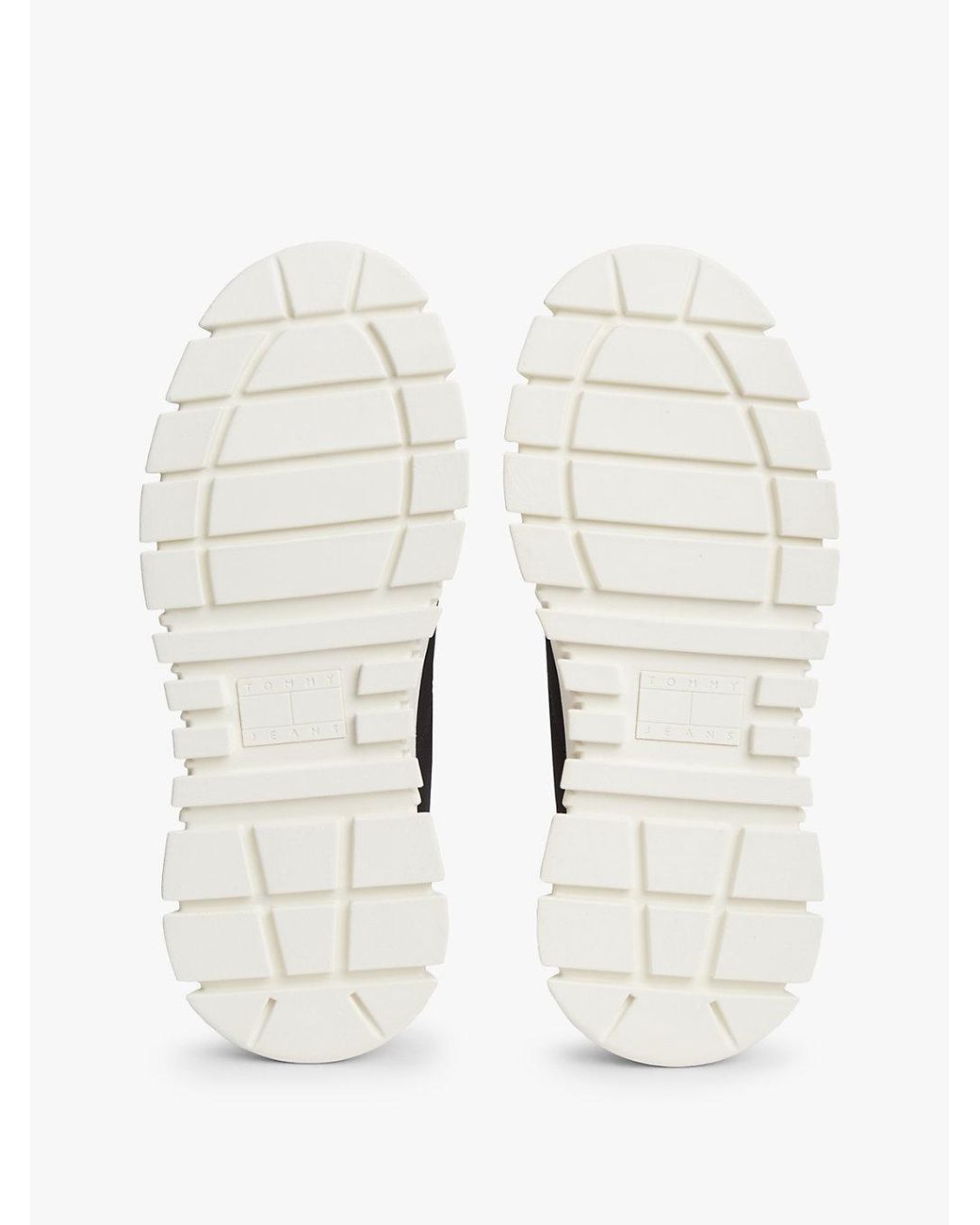 Tommy Hilfiger White Zebra Print Logo Platform Cupsole Trainers
