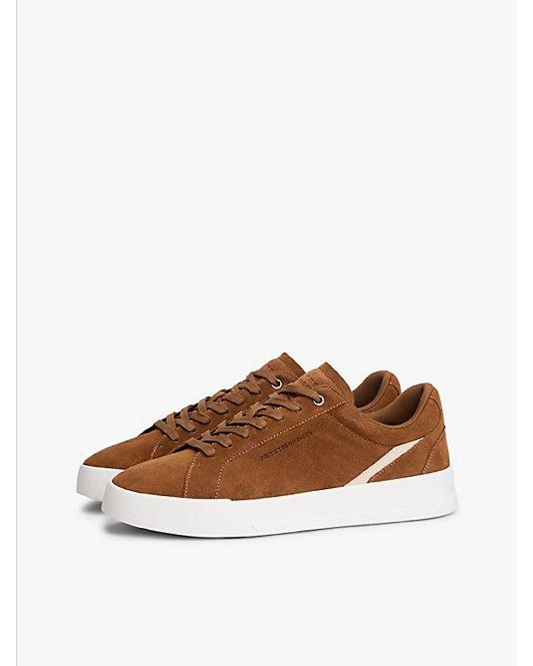 Tommy Hilfiger Brown Suede Court Trainers for men