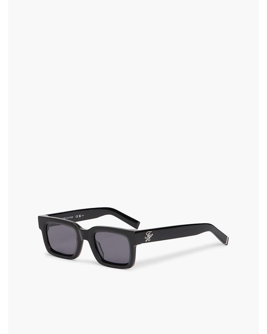 Tommy Hilfiger White Logo Rectangular Sunglasses for men
