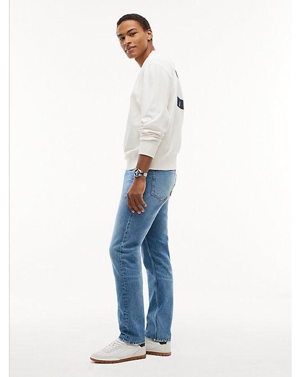 Tommy Hilfiger Blue Ryan Slim Straight Distressed Jeans for men