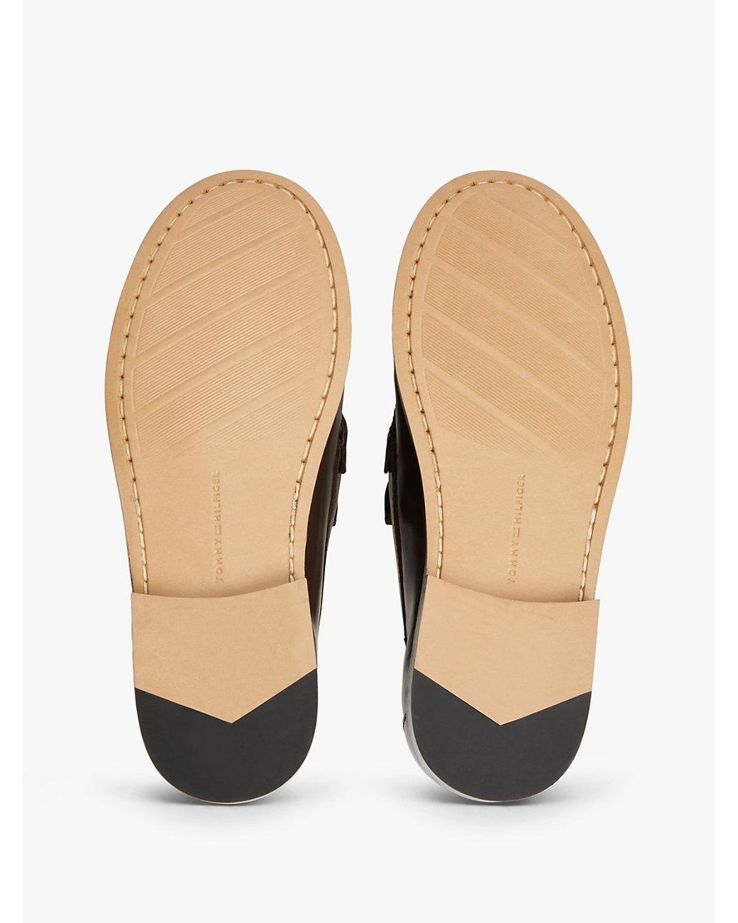Tommy Hilfiger White Th Monogram Leather Tassel Loafers