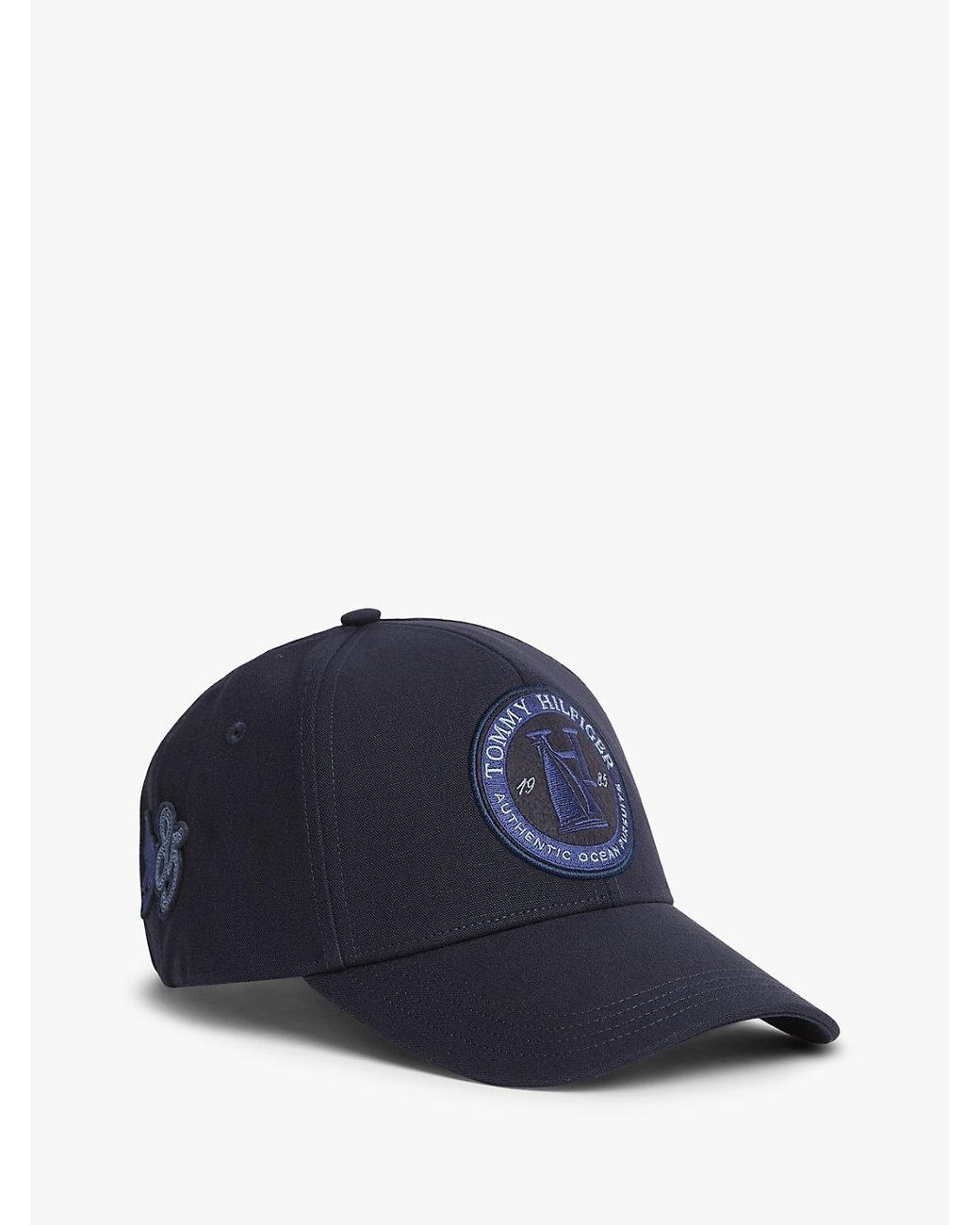 Tommy Hilfiger Blue Logo Patch Six-Panel Baseball Cap for men