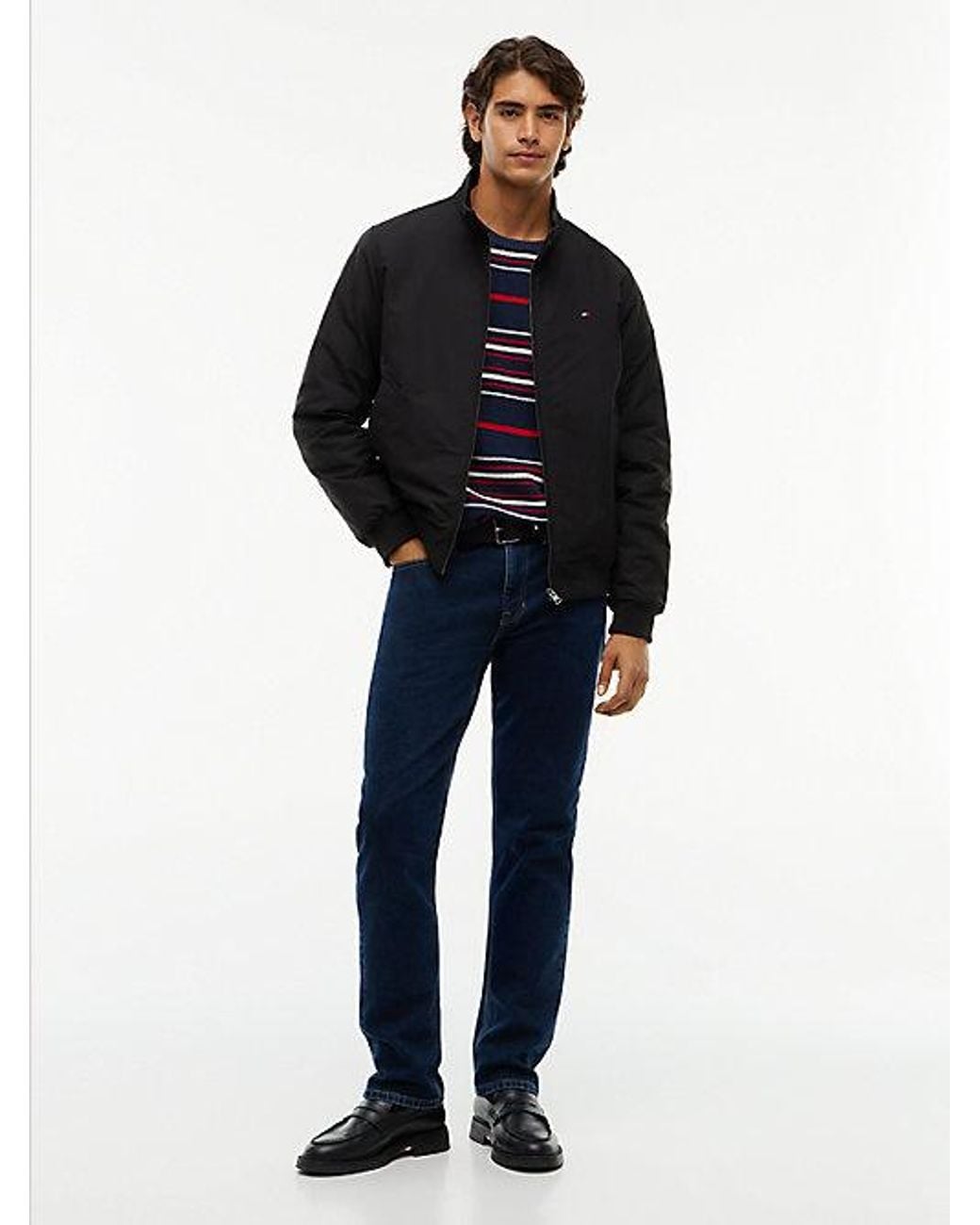 Tommy Hilfiger Black Stand-up Collar Relaxed Harrington Jacket for men