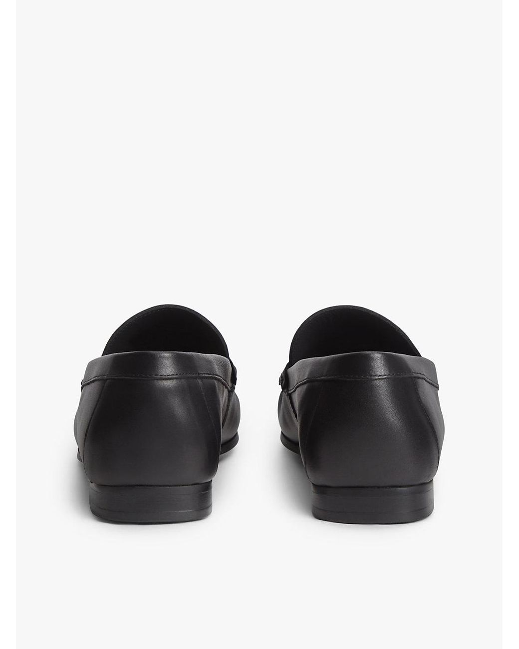 Tommy Hilfiger White Th Monogram Leather Penny Loafers