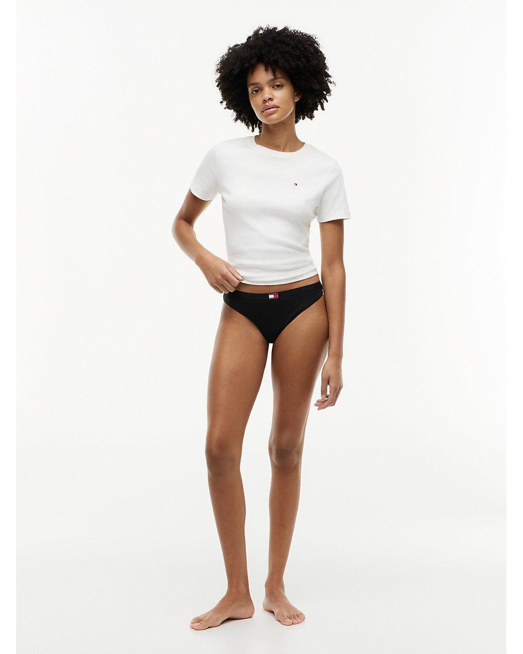 Tommy Hilfiger Black 5-Pack Heritage Logo Thongs